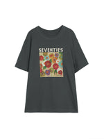 油絵アート！半袖Tシャツ小人数高級感スリムトップス