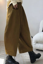 ゆったりカーブシルエット 立体サルエルパンツ