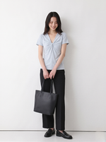 ツイストVネック ウエストシェイプ 半袖Tシャツ