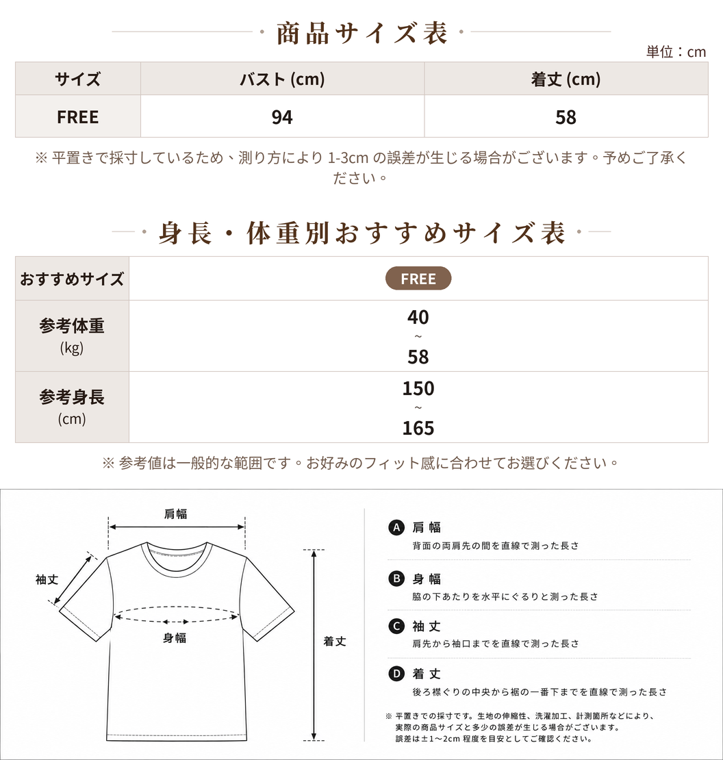 配色パイピングのポロ襟 透かし編み柄 ほどよくフィットするニットトップス size chart 1