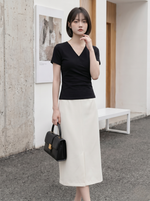 クロスVネック スリムフィット 半袖Tシャツ