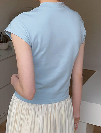ワンショル風リボンデザイン すっきりフィット半袖Tシャツ