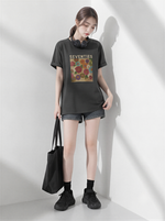 油絵アート！人と被りにくい高級感のあるスリム半袖Tシャツトップス