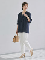 プリーツ切り替えルーズシャツ
