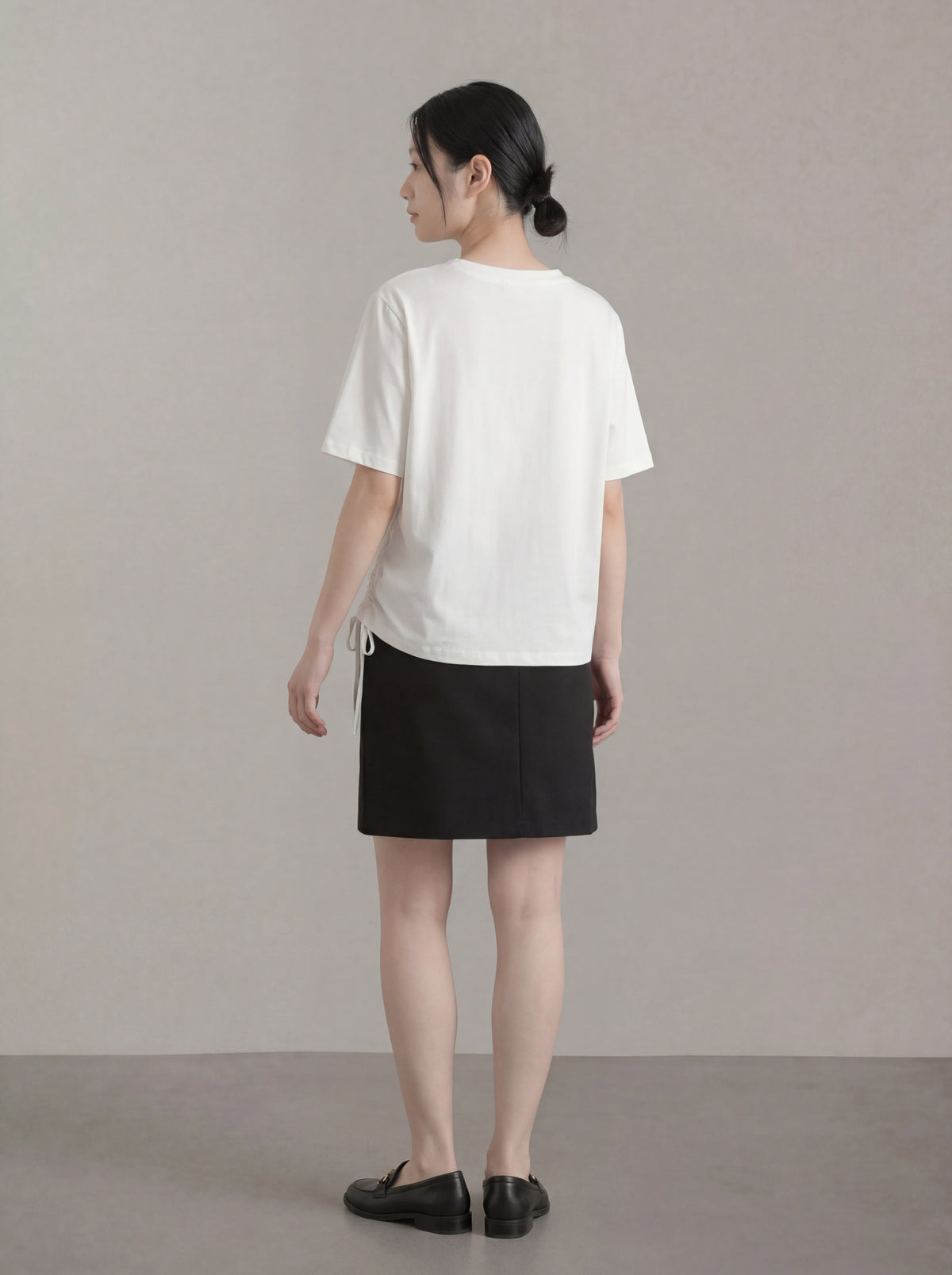 アートプリント サイドドロスト ゆったりTシャツ