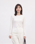 スリムフィット クルーネック長袖Tシャツ