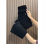 ウエストゴム ハイウエスト ストレート アンクルパンツ