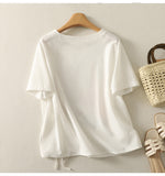 アートプリント サイドドロスト ゆったりTシャツ