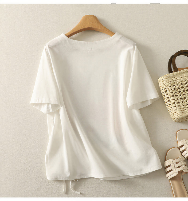 アートプリント サイドドロスト ゆったりTシャツ