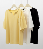 ゆったりドロップショルダーポケットTシャツ