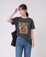 油絵アート！半袖Tシャツ小人数高級感スリムトップス