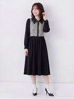 【秋新作】S~XL 切り替えビッグカラー ウエストマーク シャツワンピース