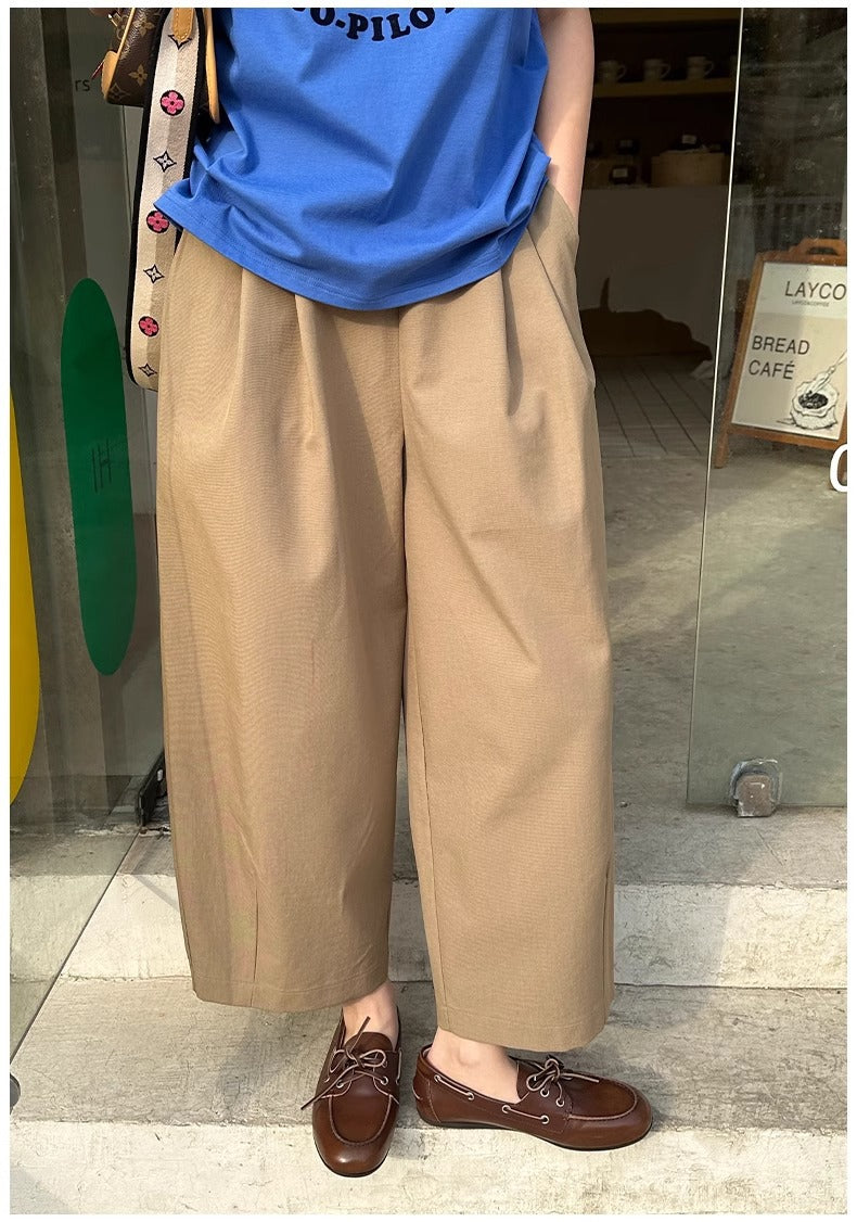 ハイウエストタック入りワイドパンツ