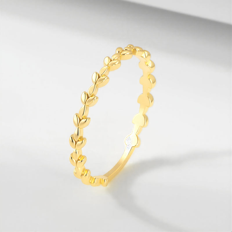 リーフテクスチャー 華奢リングアーム リング