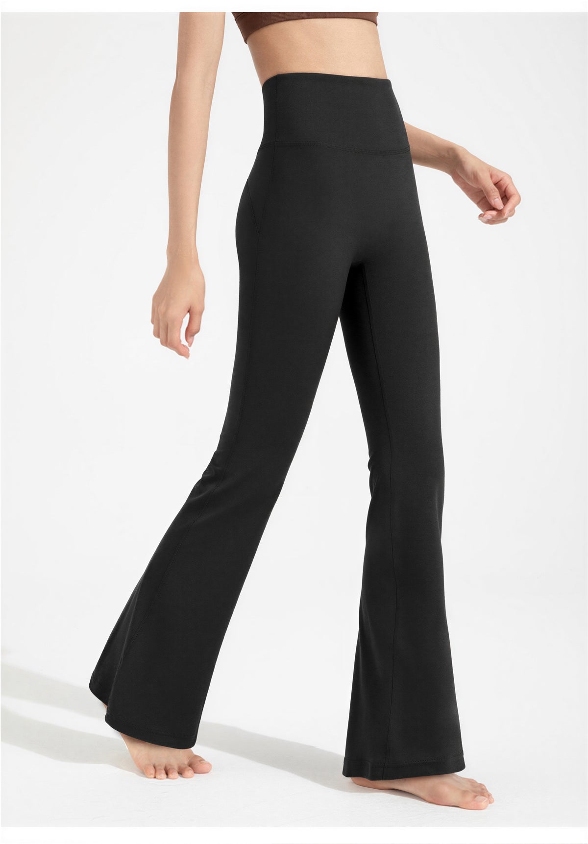 ハイウエスト ヒップアップ 微フレアパンツ