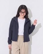 M~3XL ショート丈フード付きシンプルフードジャケット