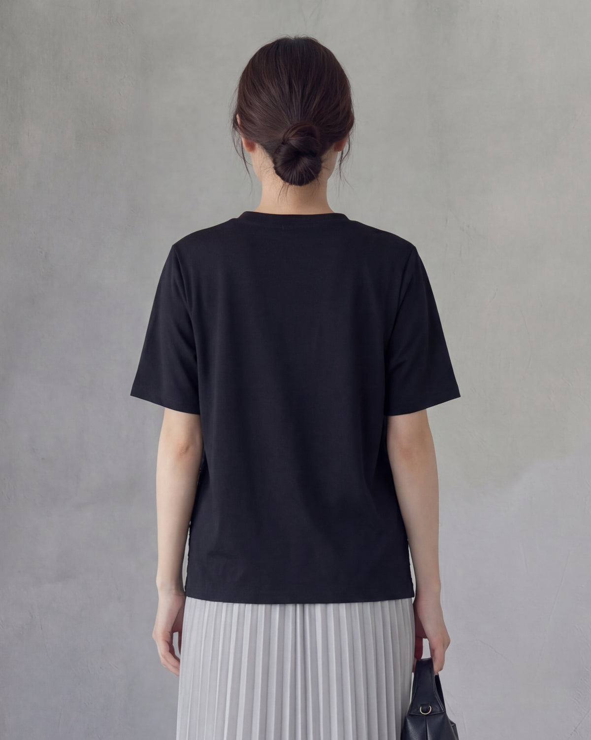 アシンメトリー切替 立体ポケット 半袖Tシャツ