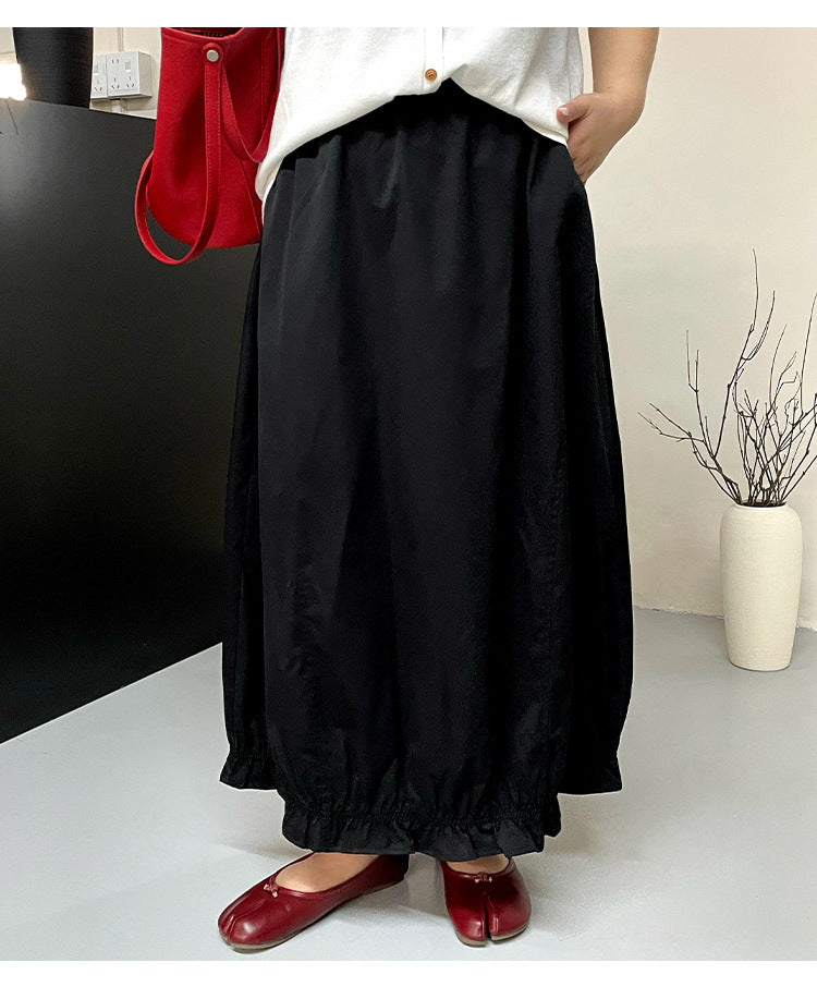 裾ゴム入り ゆったりシルエットのバルーンスカート