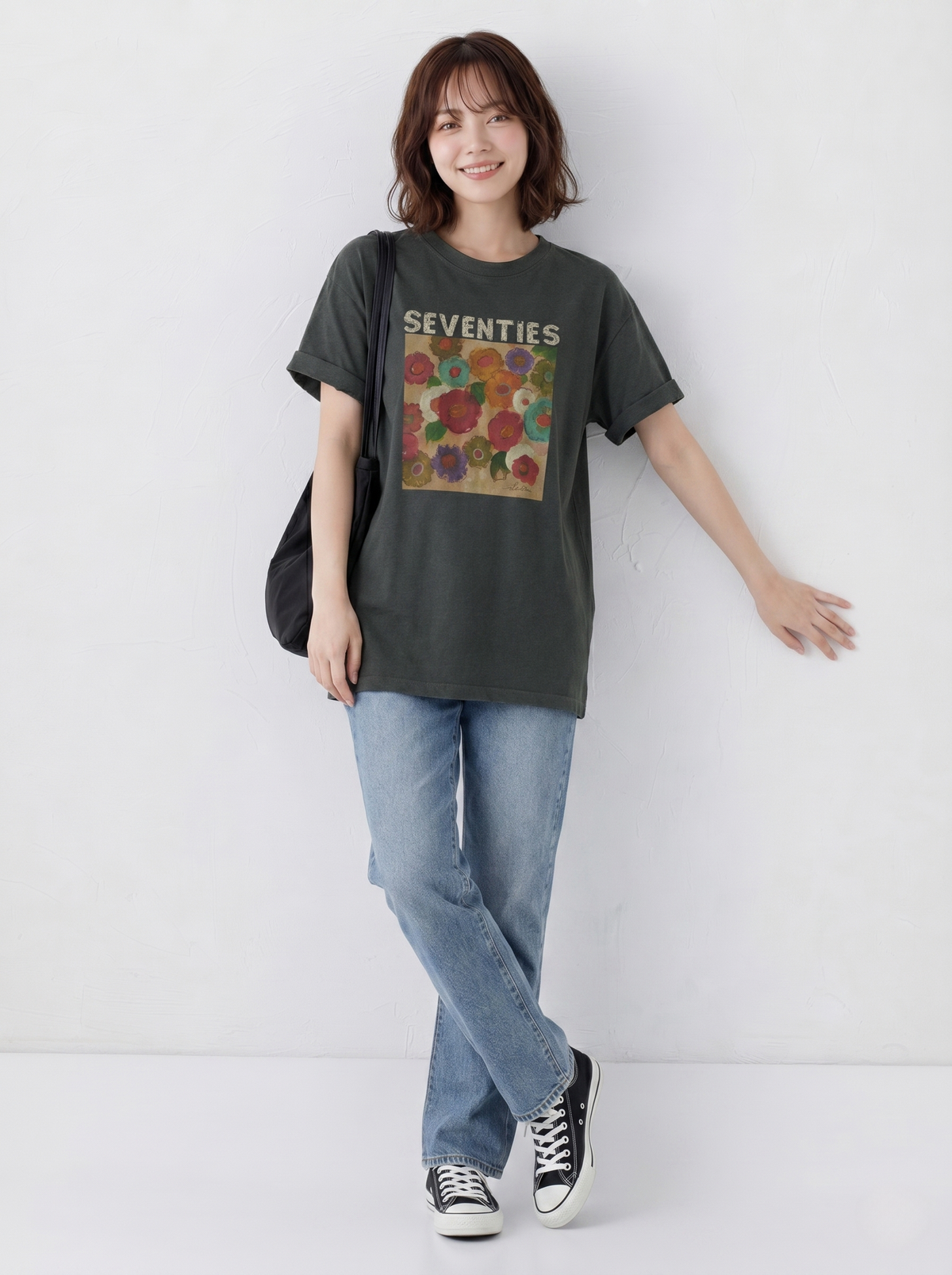 油絵アート！半袖Tシャツ小人数高級感スリムトップス