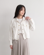 M~2XL ドローストリング入りショート丈テーラードカラージャケット