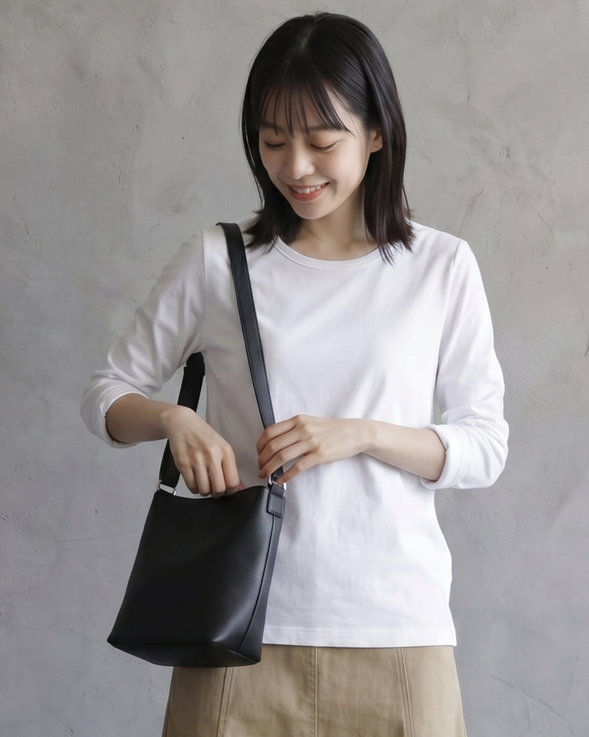 クルーネック フィットインナー 長袖Tシャツ