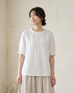 メローフリル襟 ラウンドネック ゆったりTシャツ