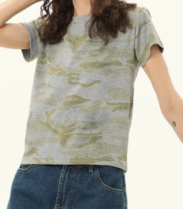 アメリカンレトロ迷彩染め！柔らかで快適な個性的なスタイルの半袖Tシャツ