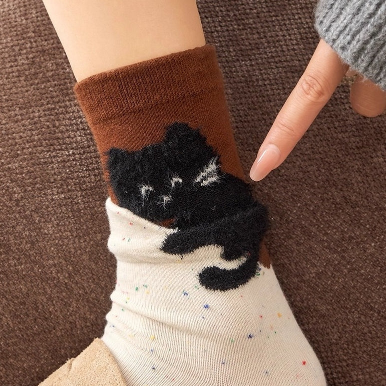 カートゥーン 動物柄 汗吸収 ソックス