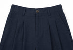 【全3色】S~XL ハイウエストタックワイドスラックス