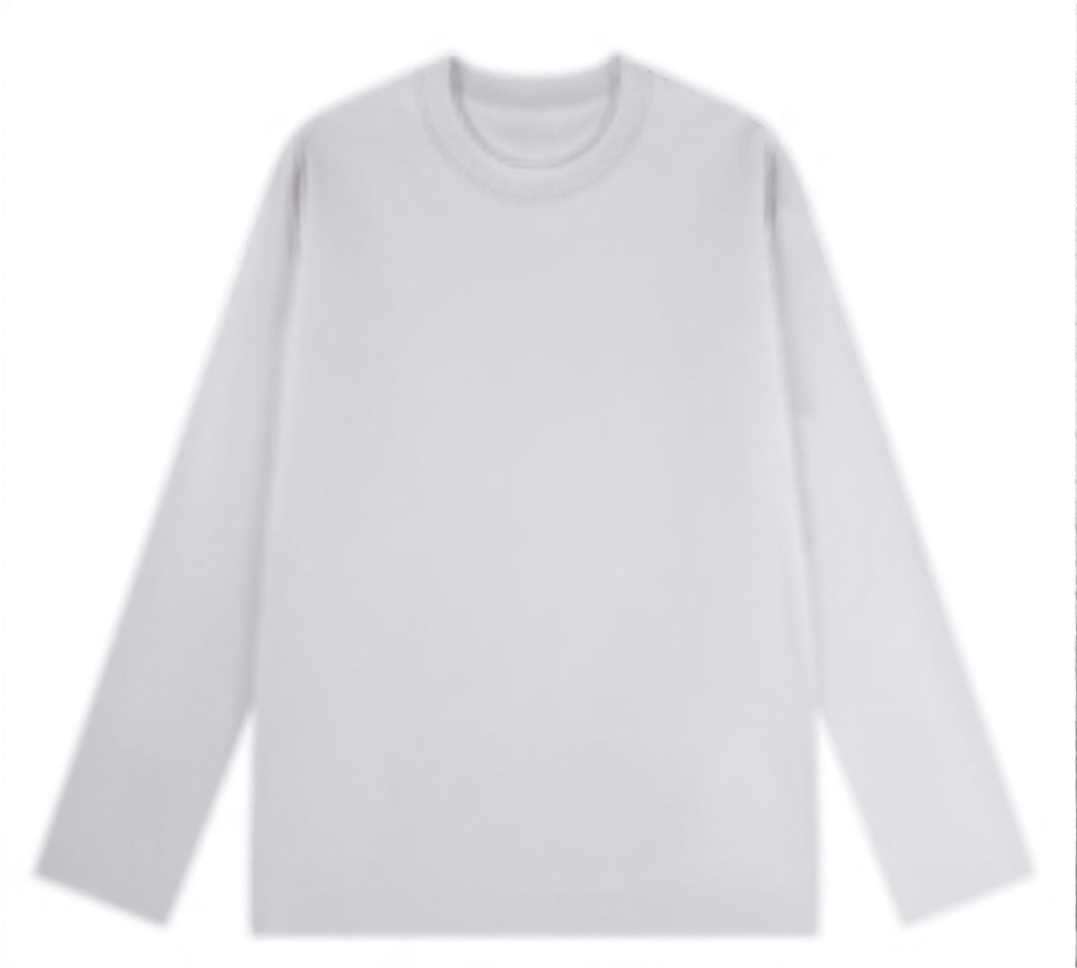 クルーネック ストレートシルエット ゆったり 長袖Tシャツ-シルバー-4XL