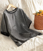 M-2XL ゆったりドロップショルダー チェックプルオーバー