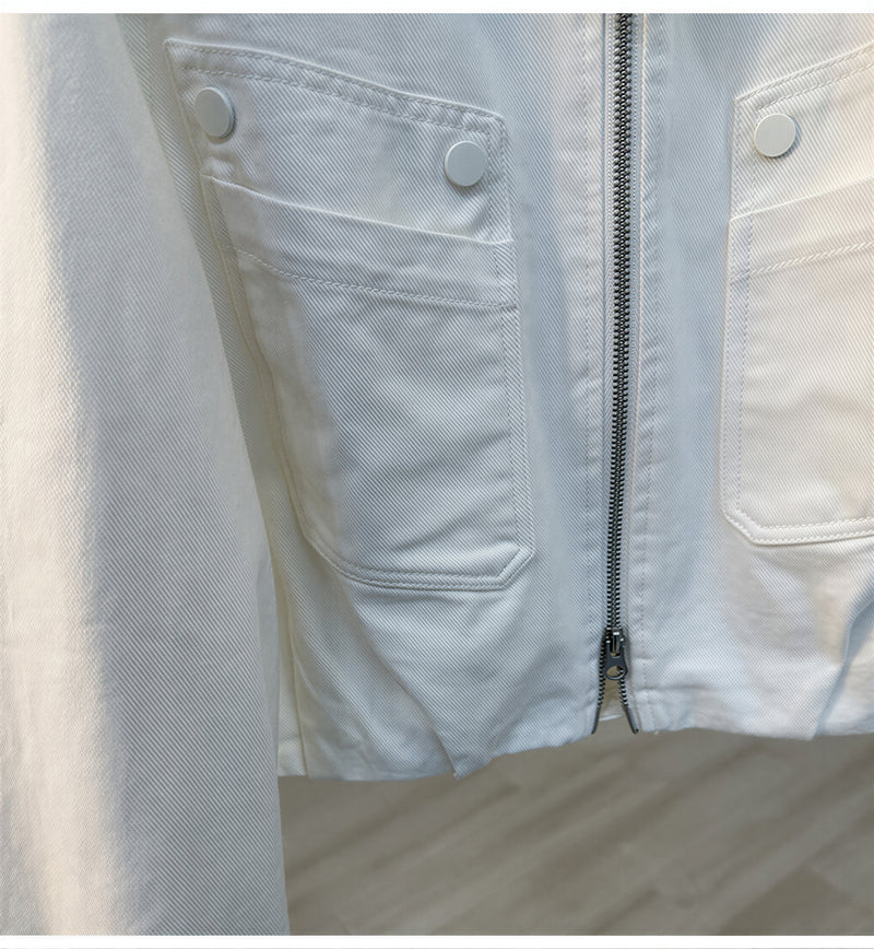S~XL スタンドカラー ショート丈ワークジャケット