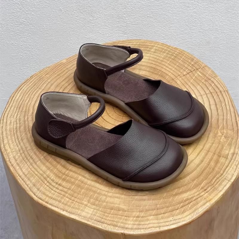 3色展開｜つま先ありフラットサンダル・アンクルストラップ
