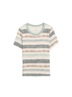 やわらかなグラデーションボーダーのスリムTシャツ