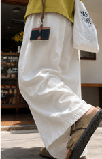 ハイウエスト ドレープ ワイドレッグパンツ
