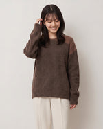 【秋新作】オフショルダー風 ルーズフィット シャギー感ニット