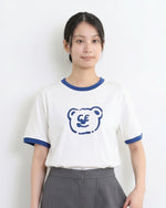 配色パイピング カートゥーンプリントTシャツ