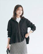 2色展開｜フード付きペプラムスウェットジャケット