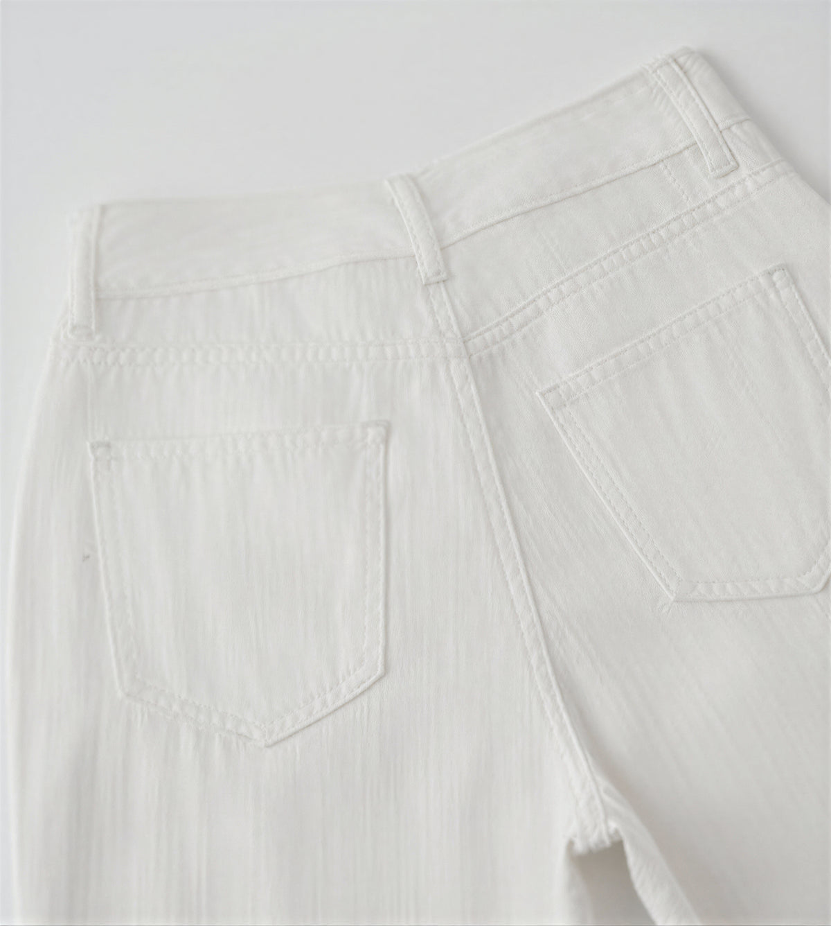 S~XL ハイウエスト 落ち感ワイドデニムパンツ