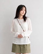 S~XL シアー重ね着 ルーズフィット 長袖Tシャツ