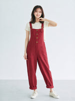 【全2色】S~3XL ゆったりストレート ビッグポケット サロペット