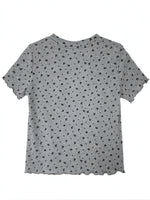 小花柄 透かし編み メロウフリルTシャツ