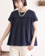 切り替えギャザー入り ゆったりTシャツ