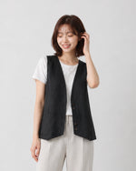 M~2XL 深Vボタンフロントゆったりベスト
