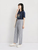 ゆったりドロップショルダー 遊び心プリント半袖Tシャツ