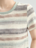 やわらかなグラデーションボーダーのスリムTシャツ