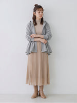 2色展開｜フード付きペプラムスウェットジャケット