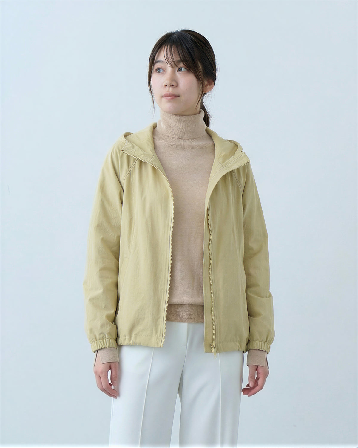 ドロップショルダー ゆったり ドロストフードジャケット