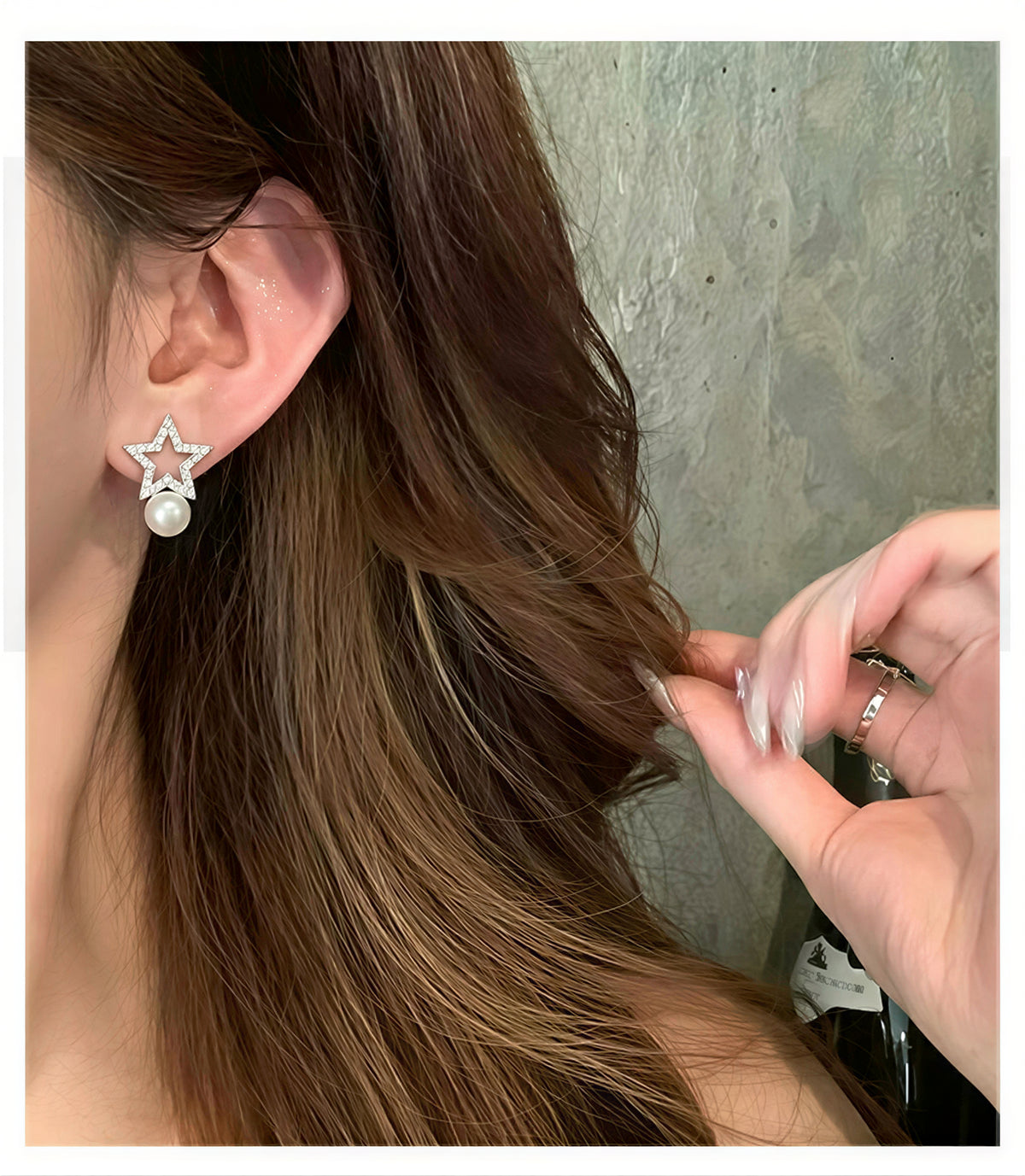 フルジルコニア スター×ボール ピアス