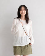 S~XL シアー重ね着 ルーズフィット 長袖Tシャツ